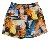 Barevné plážové kraťasy s potiskem pláže C&A