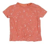 Růžové srdíčkované tričko s řasením S. Oliver 