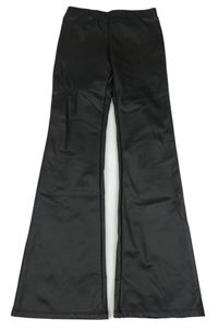 Černé potažené flare kalhoty H&M