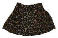 Černo-béžovo-šedá vzorovaná vlněná skládaná sukně Next 