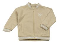 Béžová propínací mikina s výšivkou Matalan