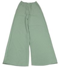 Khaki pruhované culottes kalhoty H&M