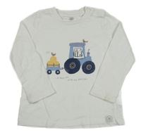 Bílé triko s traktorem F&F