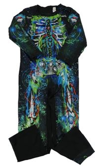 Kostým - Černo-barevný overal - kostlivec Matalan