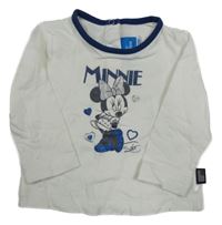 Bílo-tmavomodré triko s Minnií Disney