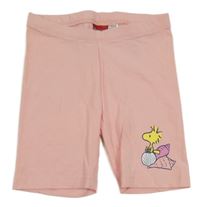 Světlerůžové elastické kraťasy s mušlemi Peanuts 