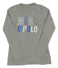 Šedé melírované triko s logem Marc O´Polo