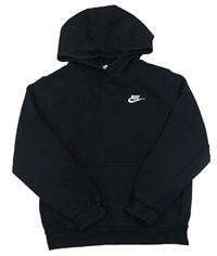 Černá mikina s logem a kapsou a kapucí Nike