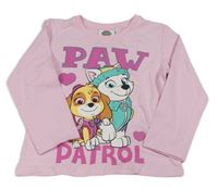 Světlerůžové triko s PAW PATROL nickelodeon
