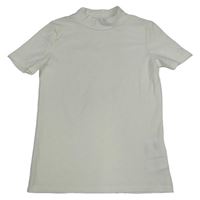 Bílé žebrované tričko s rolákem C&A