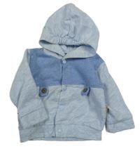 Světlemodro-modrá melírovaná propínací mikina s kapucí baby im