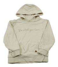 Smetanová mikina s nápisem a kapsou a kapucí Topolino