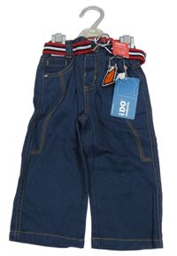 Nové - tmavomodré rifle s páskem dodipetto