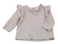 Světlerůžové melírované úpletové mikinotriko s volánky Matalan