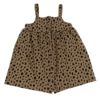 Hnědo-černé vzorované propínací šaty F&F