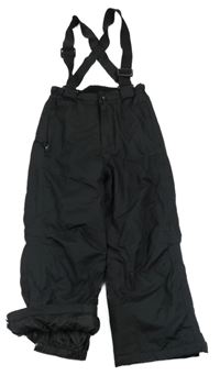 Černé šusťákové zimní oteplovačky s odepínacími kšandami alive