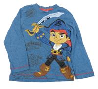 Modré melírované pyžamové triko s Jakem Disney