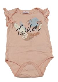 Světlerůžové body s nápisem a lístečky a volánky so cute