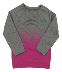 Šedo-tmavorůžové melírované thermo triko lupilu