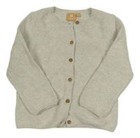 Světlešedý melírovaný propínací svetr MANOR