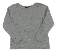 Šedé melírované puntíkaté triko H&M