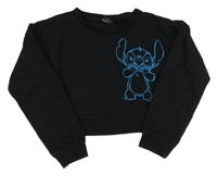 Černá crop mikina se Stitchem Disney