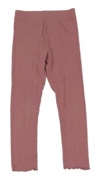 Starorůžové žebrované legíny 