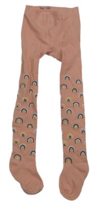 Broskvové punčocháče s duhami 