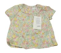 Nové - bílá halenka s kytičkami a větvičkami a volánkem LEIGH TUCKER