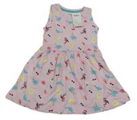 Nové - světlerůžové melírované šaty s obrázky PEP&CO