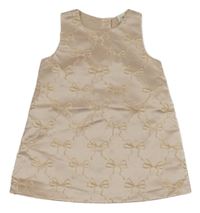 Pudrové saténové šaty s mašličkami H&M