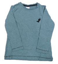 Modro-šedé melírované triko s dinosaurem C&A