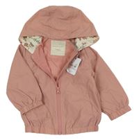 Nové - pudrová šusťáková jarní bunda s kapucí Tu