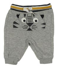 Šedé melírované tepláky s tygrem/kapsou a pruhy ORCHESTRA