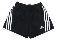 Černo-bílé šusťákové funkční sportovní kraťasy Adidas