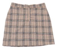 Purovo-černo-bílá kostkovaná sukně PRIMARK