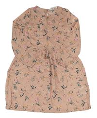 Starorůžové květované lehké šaty H&M