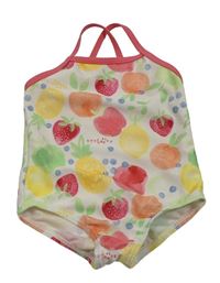 Smetanové jednodílné plavky s ovocem Primark