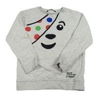 Světlešedá melírovaná mikina s Pudseym George