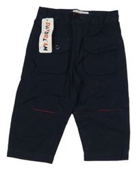 Nové - Tmavomodré plátěné kalhoty