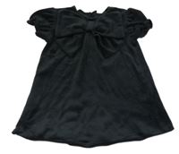 Černé plyšové šaty s mašlí H&M