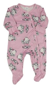 Růžový overal se slony