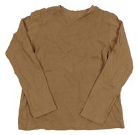 Hnědé žebrované triko Tu