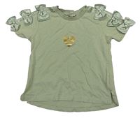 Zelenošedé tričko se srdcem a mašlemi River Island