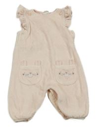 Světlerůžové sametové laclové tepláky s kapsami s králíky Next