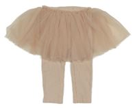 Růžové žebrované legíny s tylovou sukní Next