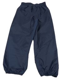 Tmavomodré šusťákové nepromokavé kalhoty Quechua