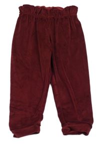 Vínové plyšové tepláky Lupilu