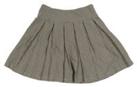 Bílo-černo-hnědá kostkovaná skládaná sukně C&A