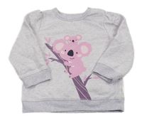 Lila melírovaná mikina s koalami